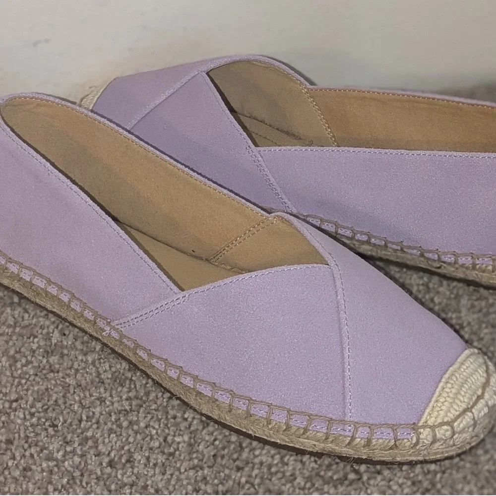 Talbots Womens‎ Lavender Purple Suede Leather Espadrille Flats Shoes Size 7 NWOT